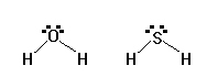 molecola acqua e solfidrico