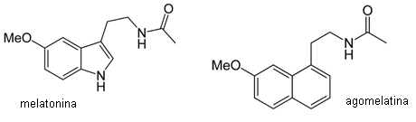 strutture melatonina e agomelatina