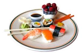 la decorazione di un piatto di sushi